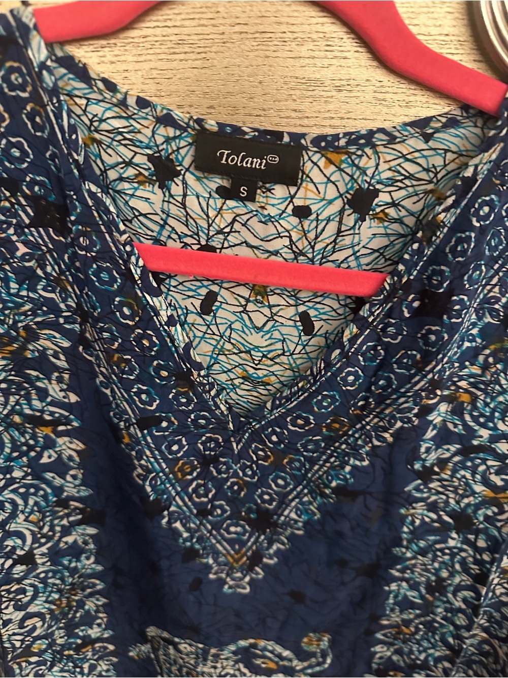 Tolani Navy and Cream V-Neck Elephant Print Tunic - Picture 3 of 5